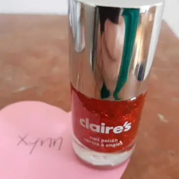 Vernis rouge pailleté, Claire's