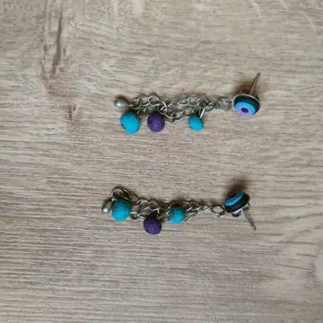 Boucles oreilles turquoise et violette, Autres