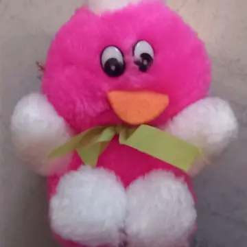 Petite peluche rose et blanche., Inconnue
