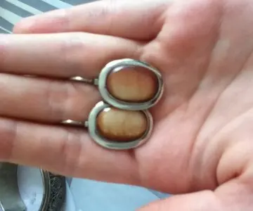 Boucle d'oreille brun ovale, Inconnue