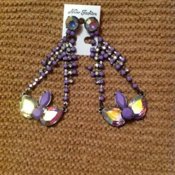 boucles d'oreille pendantes strass, H&M