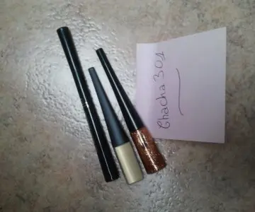 eye liner noir, doré et pailettes dorées, Elf