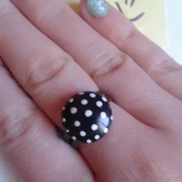 bague reglable pois, Artisanale