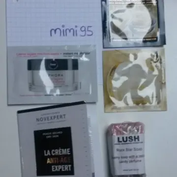 Lot d'échantillons crème et savon, Marques diverses