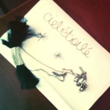 collier  noir et doré a plumes, Promod