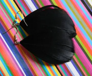 Boucles d'oreilles plumes noires, Etam