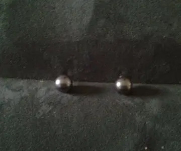 Boucles rondes/perles grises, Kawaii