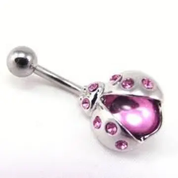 Piercing nombril coccinnelle rose, Les Trésors de Lily