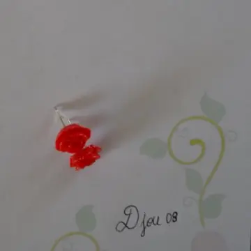 Boucle d'oreille roses rouges, Inconnue