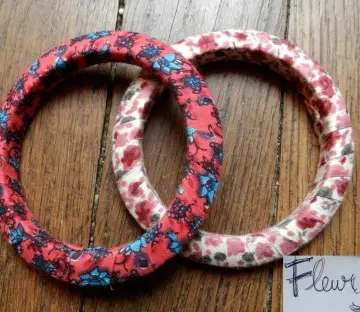 2 bracelets tissus fleuris, La Redoute
