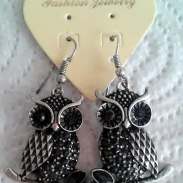 boucle d'oreille chouette strass, Inconnue
