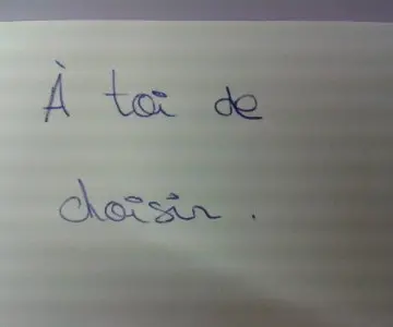 Choisis ce que tu veux, Inconnue