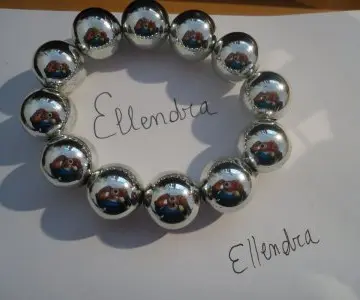 Bracelet grosses perles argentés, Claire's