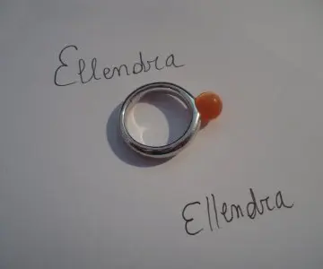 Bague argent 925 et boule orange, Ti sento