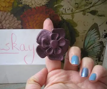 bague fleur violette, Artisanale