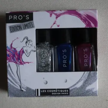 Kit vernis édition limité bleu, violet et argent, Les Cosmétiques Design Paris