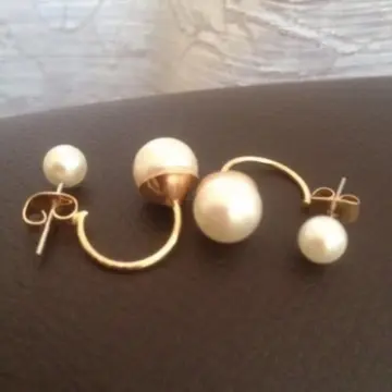 boucles d'oreilles perles blanches, Zara