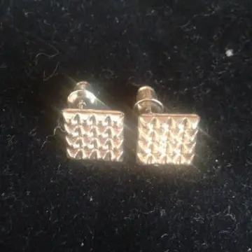 boucles d'oreilles carré doré, Inconnue