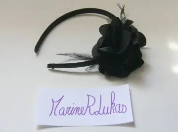 Serre tête noir à fleur, Bijoux Brigitte