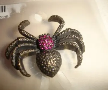 broche araignée bronze et fushia, Inconnue