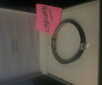 Collier YSL cuir noir, Yves Saint Laurent