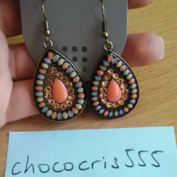 Boucles goutte fantaisie orange, Six