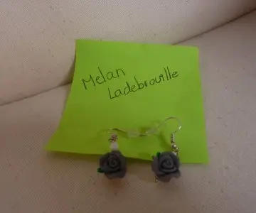 boucles oreilles fleurs bleues, Inconnue