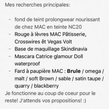 Mes envies / recherches, Inconnue