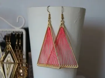 Boucles d'oreilles rose et doré, Inconnue