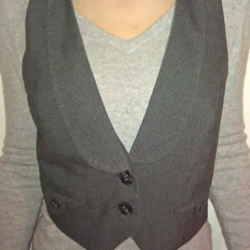 Veston Gris rayé TBE / Gilet sans manches habillé, Etam