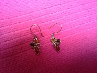 Photo 1 de Boucles d'oreilles ambre