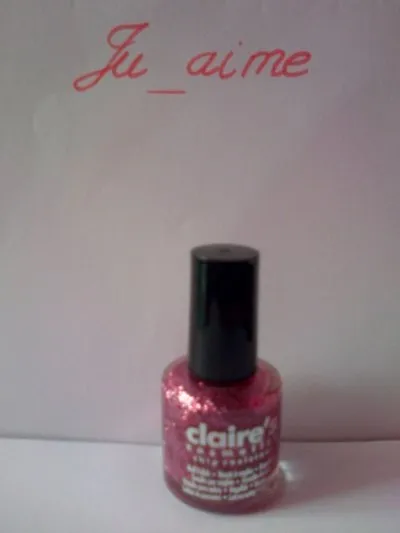 Vernis à paillettes roses, Claire's
