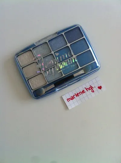 Palette maquillage bleu, Modélite
