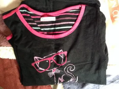 Tee shirt manche longues avec chat, Inconnue