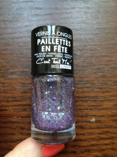 Vernis pailleté violet flackies, Miss Europe