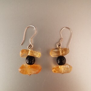 Boucles d'oreilles orange et noir