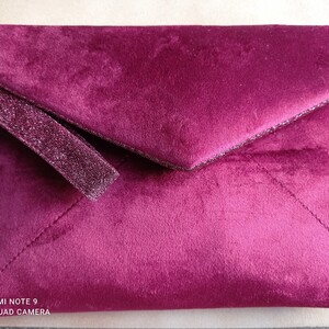 Pochette / Compagnon imitation velours bordeaux pailletté  My Little Box