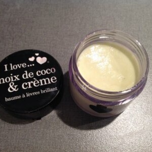 Baume a lèvres brillant noix de coco et crème