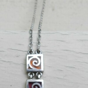 Collier argent pendentif spirales