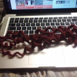 Dreads curly burgundy