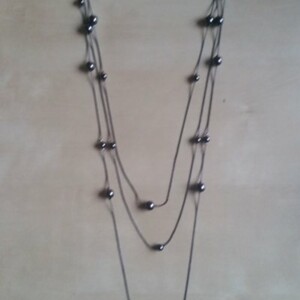 Collier 3 niveaux noir