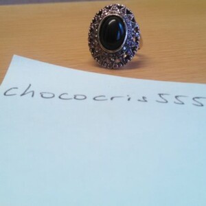 Bague pierre noire