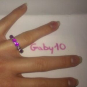 Bague violette strass