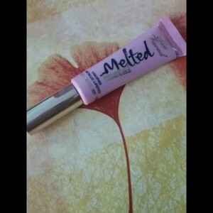 Liquified metallic lipstick melted