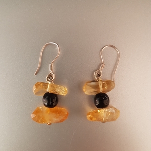 Boucles d'oreilles orange et noir