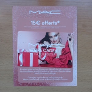 Carte Cadeau MAC - Valable 31/01/2023