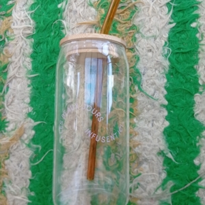 Mug + paille en verre