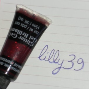 gel pailleté rouge