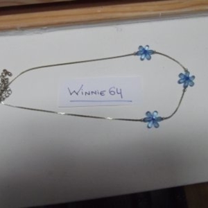 collier fleur bleue