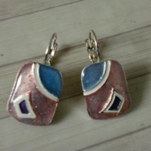 Boucles d'oreilles Bleu/rose